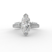 2.00 CT Marquise Moissanite Diamond Engagement Ring, Slim Band Diamond Style Ring.
