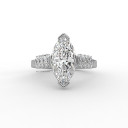 2.00 CT Marquise Moissanite Diamond Engagement Ring, Slim Band Diamond Style Ring.