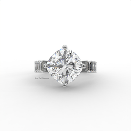 4.00 CT Cushion Square Moissanite Diamond Engagement Ring, Elegent Bridal Diamond Ring.