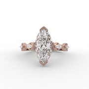 1.75 CT Marquise Moissanite Diamond Engagement Ring, Sparkling Accent Diamond Ring.
