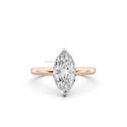 1.00ct Marquise Lab Grown Diamond Solitaire Ring | D-E-F, VVS-VS Clarity | IGI Certified | Custom Gold