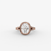 3.00 CT Cushion Moissanite Diamond Engagement Ring, Split Shank Hidden Halo Moissanite Diamond Ring