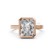 2.60tct Radiant Lab Diamond Bezel with Hidden Halo Engagement Ring | IGI Certified | Custom Gold |