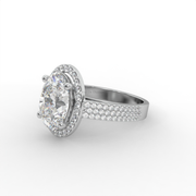3.10 CT Oval Moissanite Diamond Engagement Ring, Double Shank Band Ring, Anniversary Gift For Her