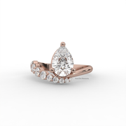 1.50 CT Pear Moissanite Diamond Engagement Ring, Trendy Style Diamond Ring.