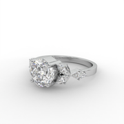 1.90 CT Cushion Square Moissanite Diamond Engagement Ring, Floral Style Diamond Ring.