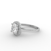 1.50 CT Round Moissanite Diamond Engagement Ring, Round Halo Moissanite Proposal Ring.