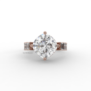 4.00 CT Cushion Square Moissanite Diamond Engagement Ring, Elegent Bridal Diamond Ring.