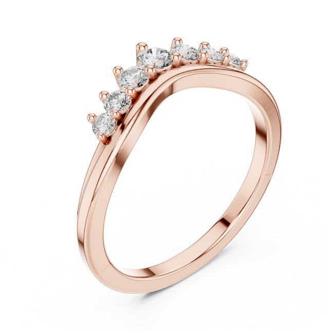 ROUND 0.255tcw Lab Diamond Wavy Engagement Band