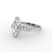 2.00 CT Marquise Moissanite Diamond Engagement Ring, Slim Band Diamond Style Ring.