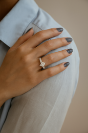 2.16tcw Pear Lab Grown Diamond Pavé Engagement Ring | 5-Prong Solitaire | IGI Certified