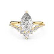 PEAR 2.35 tcw Lab Diamond Classy Vintage Engagement or Valentine Ring | IGI Certified D-E-F VVS-VS