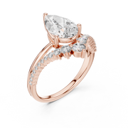 PEAR 2.35 tcw Lab Diamond Classy Vintage Engagement or Valentine Ring | IGI Certified D-E-F VVS-VS