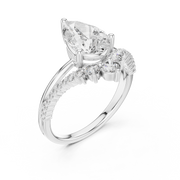 PEAR 2.35 tcw Lab Diamond Classy Vintage Engagement or Valentine Ring | IGI Certified D-E-F VVS-VS