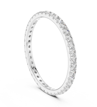 Round Lab Grown Diamond , French Pave Eternity Band , EF Color , VS Clarity , IGI Certificate