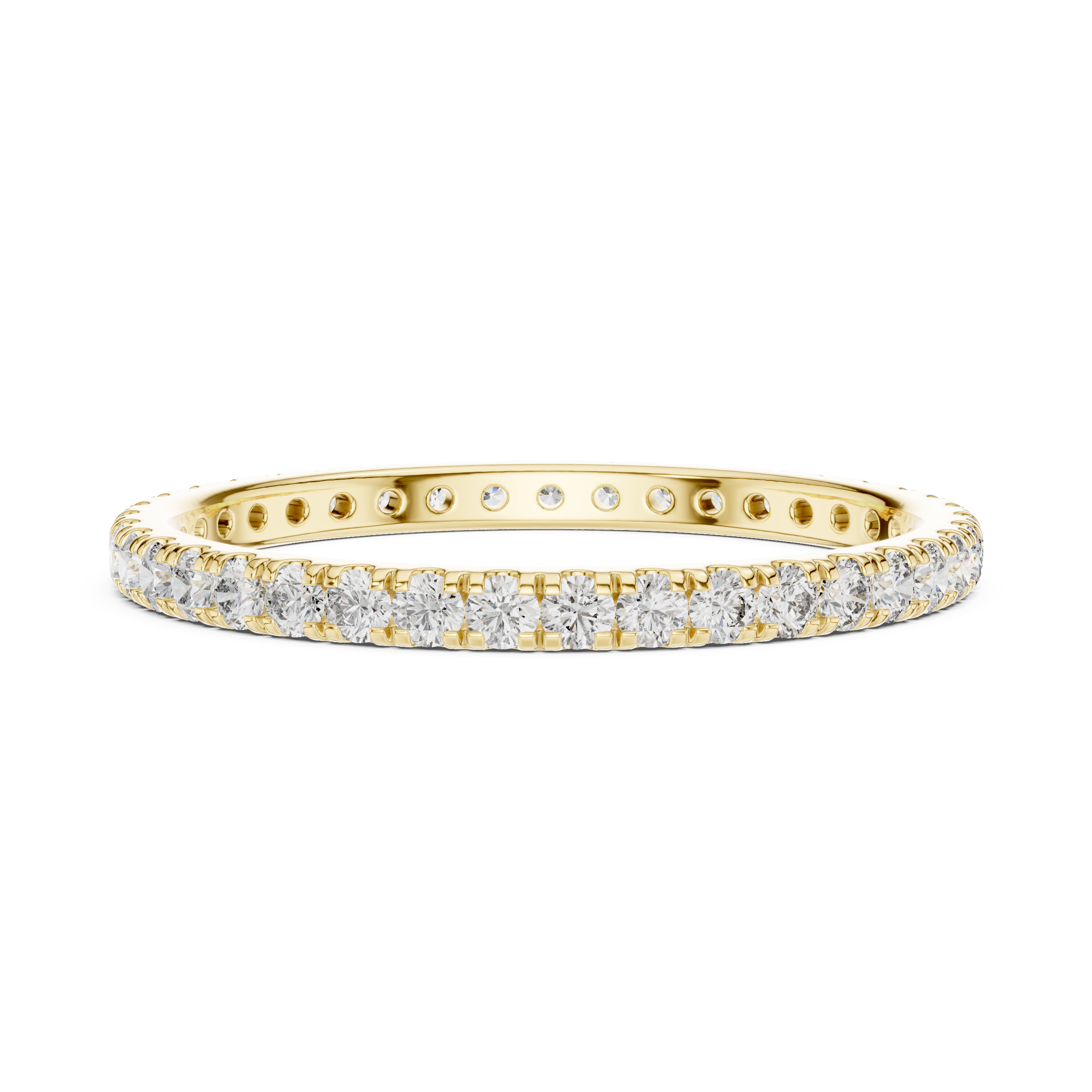 Round Lab Grown Diamond , French Pave Eternity Band , EF Color , VS Clarity , IGI Certificate