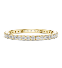 Round Lab Grown Diamond , French Pave Eternity Band , EF Color , VS Clarity , IGI Certificate