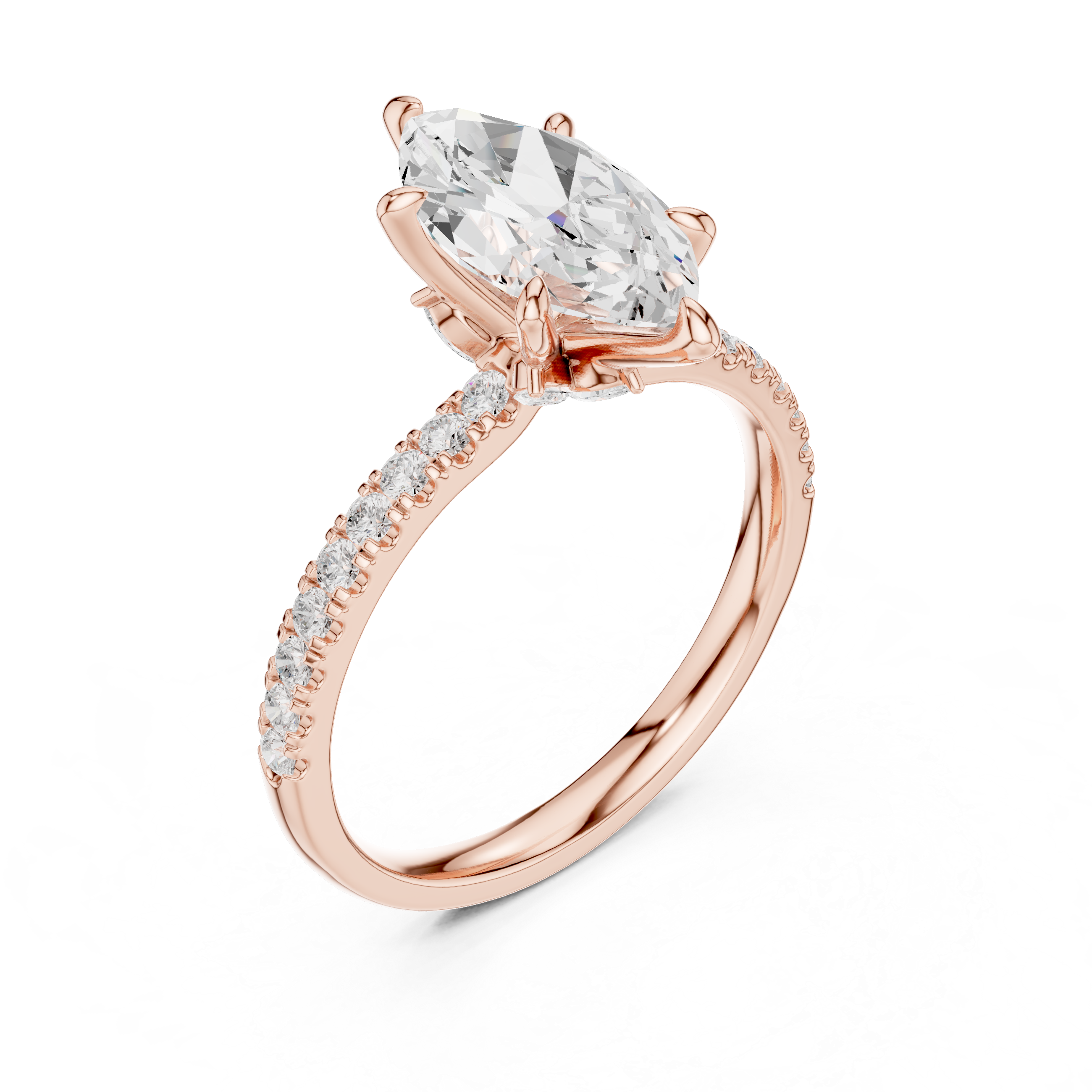 1.90tcw Marquise Lab Grown Diamond Hidden Halo Engagement Ring | IGI Certified | Ethical & Custom