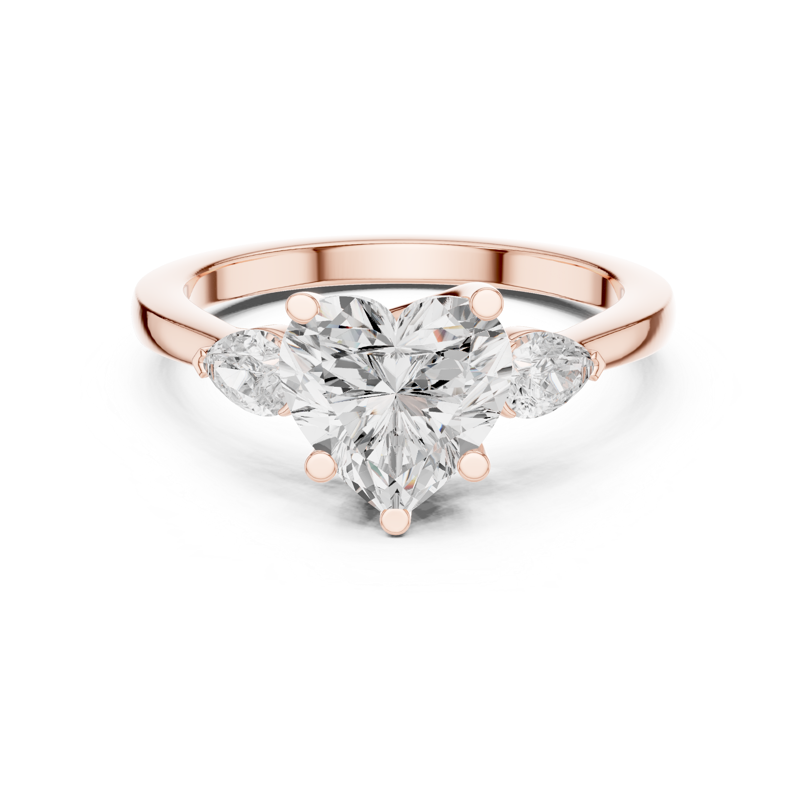 1.81tcw Heart Lab Grown Diamond Side Stone Engagement Ring | IGI Certified | Ethical & Custom