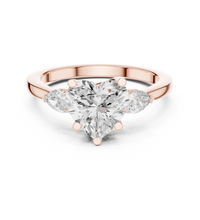 1.81tcw Heart Lab Grown Diamond Side Stone Engagement Ring | IGI Certified | Ethical & Custom