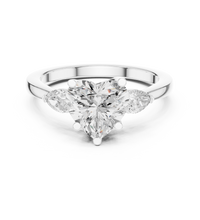 1.81tcw Heart Lab Grown Diamond Side Stone Engagement Ring | IGI Certified | Ethical & Custom