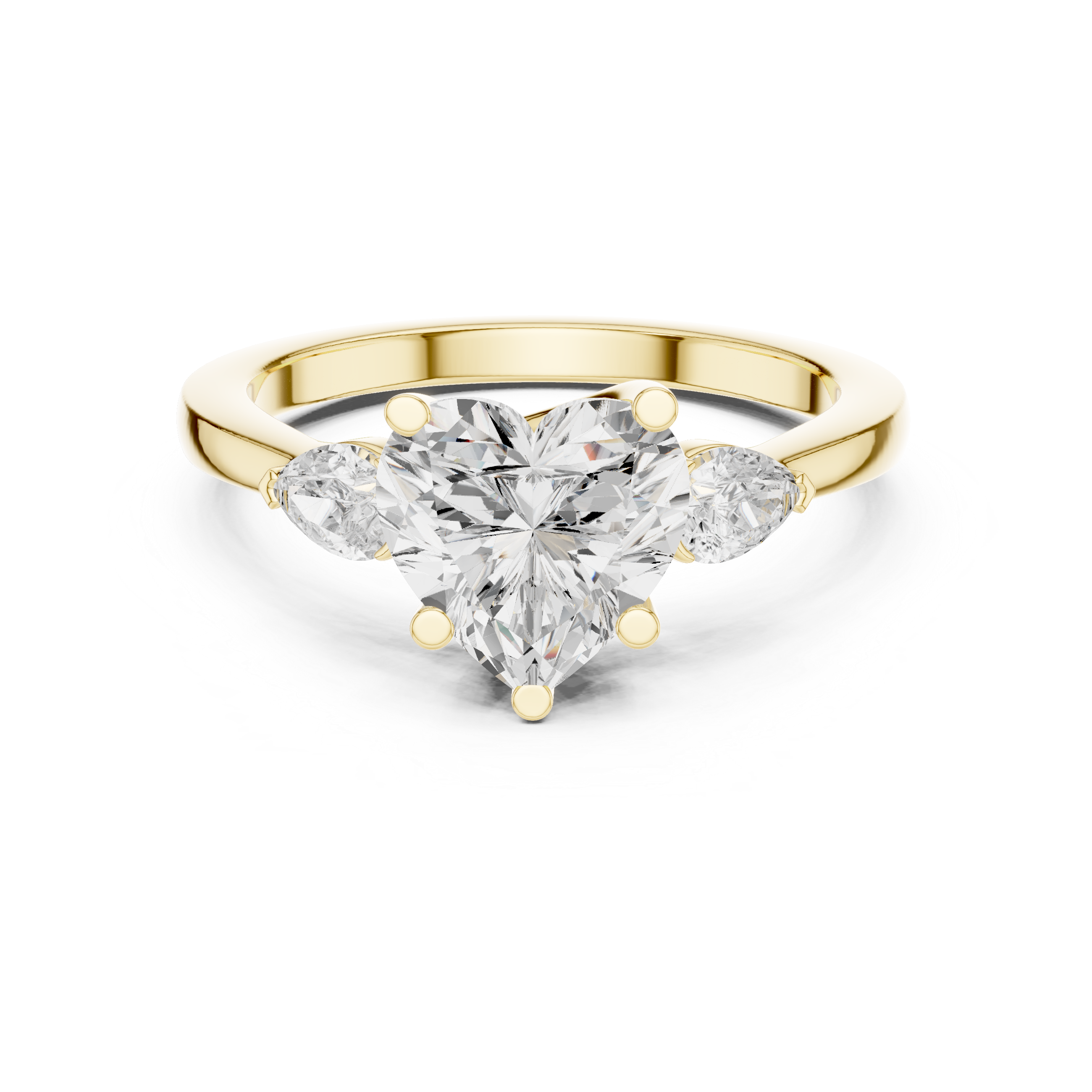 1.81tcw Heart Lab Grown Diamond Side Stone Engagement Ring | IGI Certified | Ethical & Custom