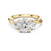 1.93tcw Round Lab Grown Diamond Brilliance Side Stone Engagement Ring | IGI Certified | Ethical & Custom