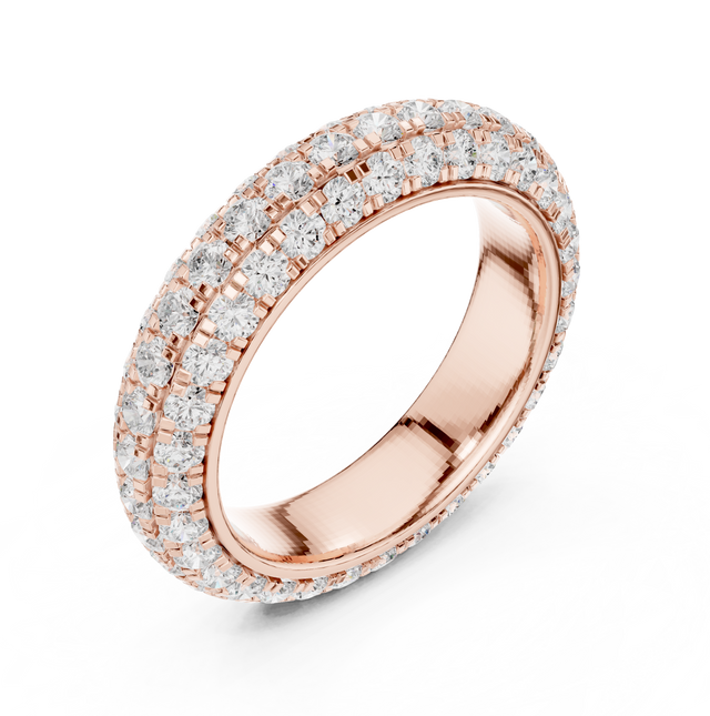 ROUND 3.04tcw Lab Diamond Wide Eternity Engagement & Wedding Band