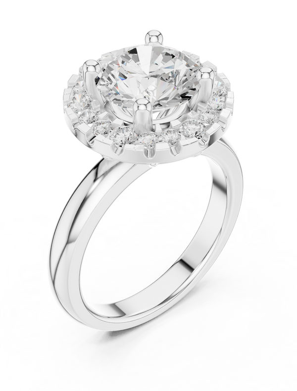 1.69tcw Round Lab Grown Diamond Halo Engagement Ring | | IGI Certified D-E-F, VVS-VS Clarity.