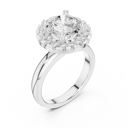 1.69tcw Round Lab Grown Diamond Halo Engagement Ring | | IGI Certified D-E-F, VVS-VS Clarity.