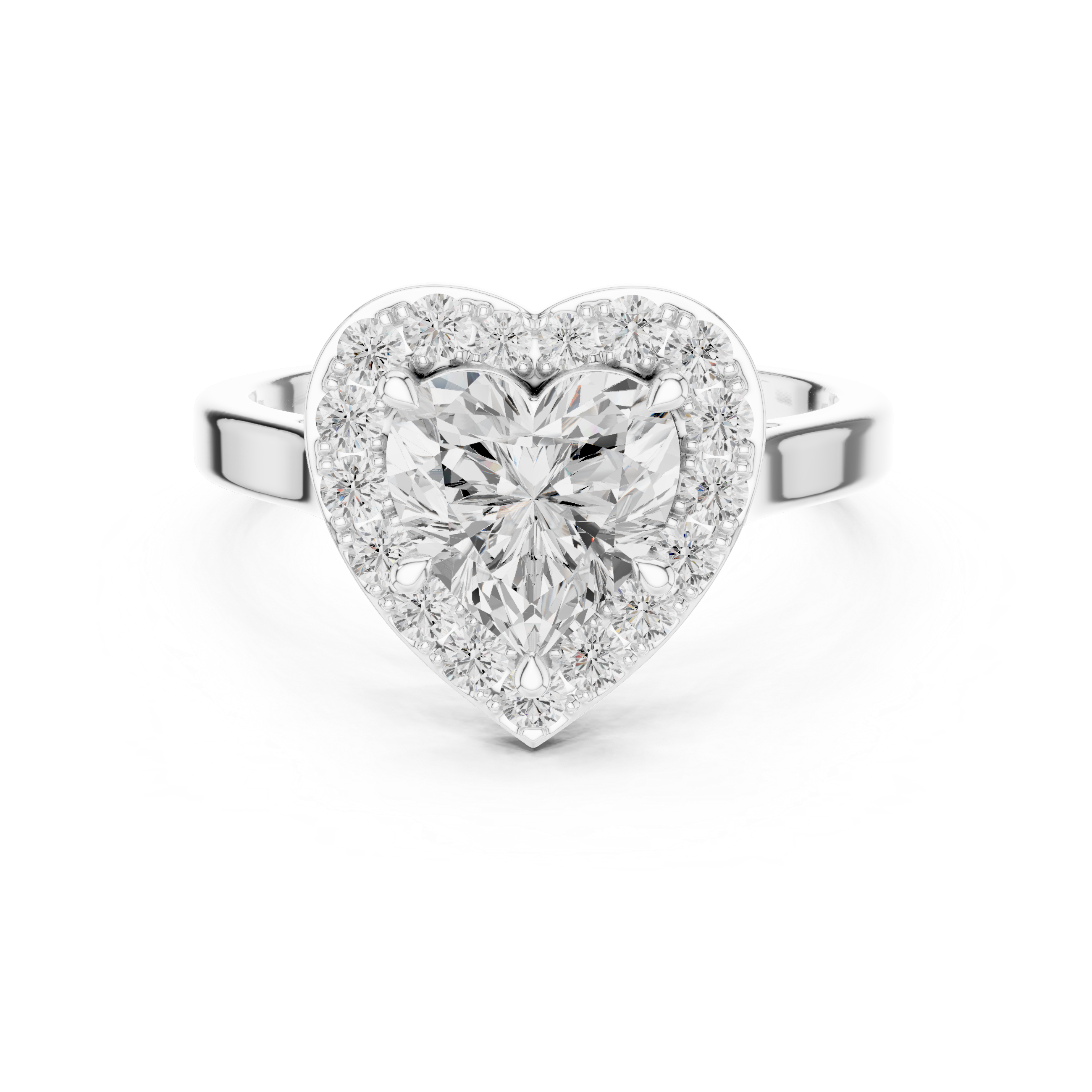 1.83tcw Heart Lab Grown Diamond Engagement Ring | Halo Pavé Cathedral | IGI Certified | Custom Gold