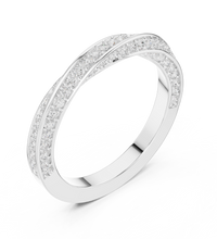 Round 0.70tct Lab Grown Diamond Infinity Twisting Light Half Eternity Band, EF Color, VS Clarity