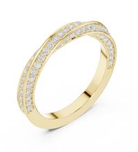 Round 0.70tct Lab Grown Diamond Infinity Twisting Light Half Eternity Band, EF Color, VS Clarity
