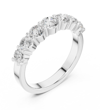 1.09tcw 7-Stone Lab Grown Diamond Half Eternity Ring | Round Cut | IGI Certified | EF Color, VS Clarity | 10k/14k/18k Gold Anniversary Band | Ethical Jewelry