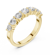 1.09tcw 7-Stone Lab Grown Diamond Half Eternity Ring | Round Cut | IGI Certified | EF Color, VS Clarity | 10k/14k/18k Gold Anniversary Band | Ethical Jewelry