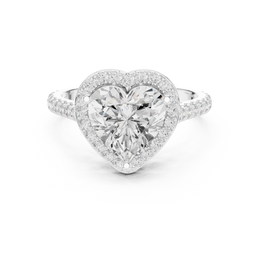 2.54tct Heart Lab Grown Diamond Halo Engagement Ring | Cathedral Setting | IGI Certified