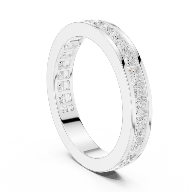 Princess Cut Lab Grown Diamond Eternity, EF Color, VS Clarity, IGI Certified Ring