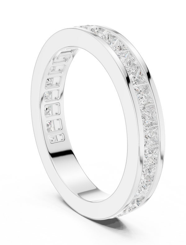 Princess Cut Lab Grown Diamond Eternity, EF Color, VS Clarity, IGI Certified Ring
