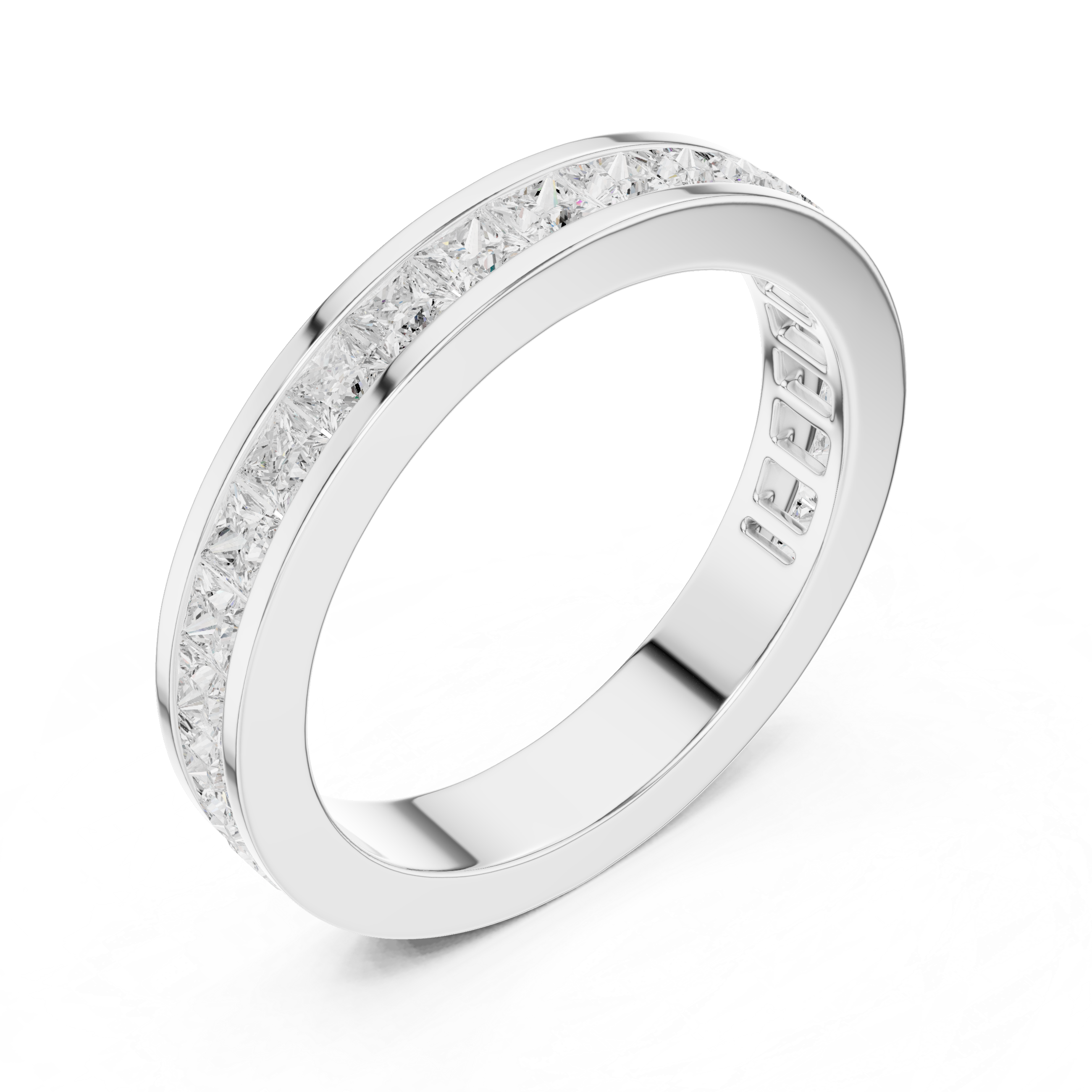 Princess Cut Lab Grown Diamond Eternity, EF Color, VS Clarity, IGI Certified Ring