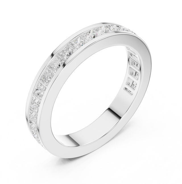 Princess Cut Lab Grown Diamond Eternity, EF Color, VS Clarity, IGI Certified Ring