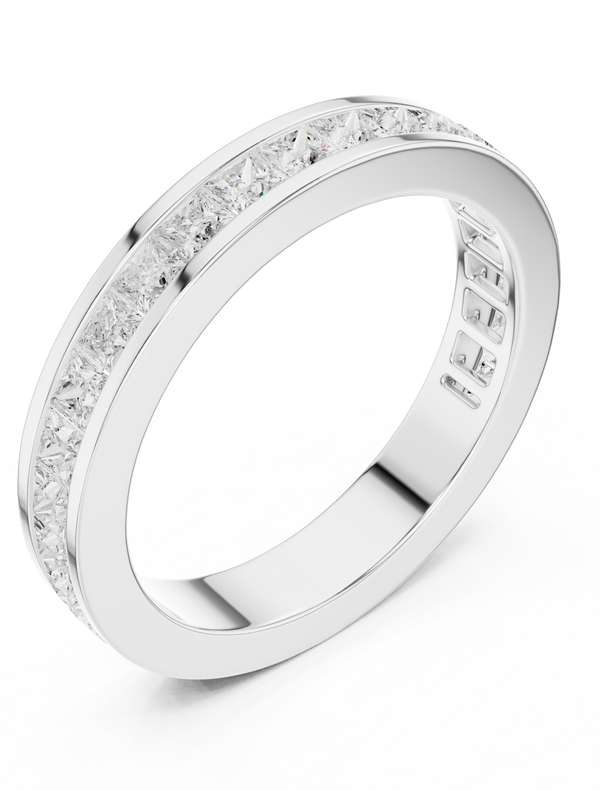 Princess Cut Lab Grown Diamond Eternity, EF Color, VS Clarity, IGI Certified Ring