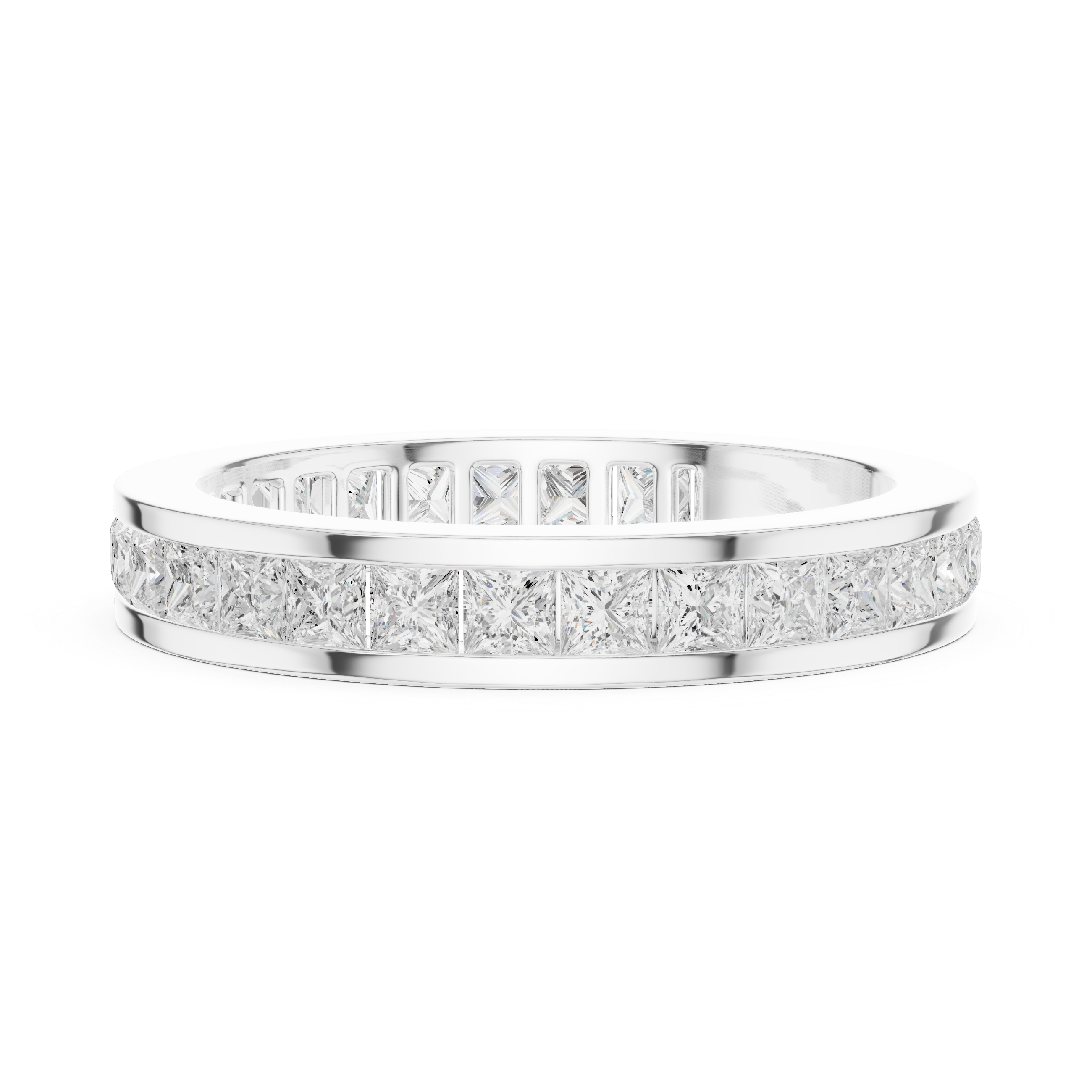 Princess Cut Lab Grown Diamond Eternity, EF Color, VS Clarity, IGI Certified Ring