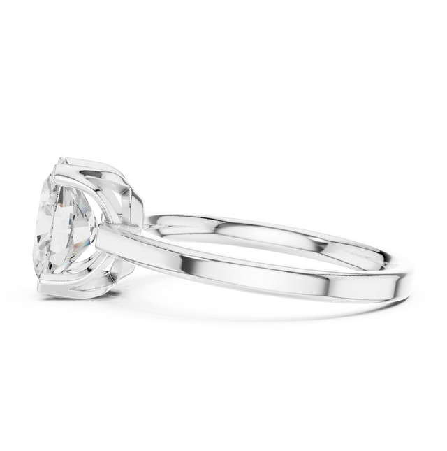 1.40tcw Oval Lab Grown Diamond Engagement Ring | 4 Claw Cathedral | IGI Certified