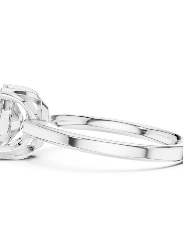 1.40tcw Oval Lab Grown Diamond Engagement Ring | 4 Claw Cathedral | IGI Certified