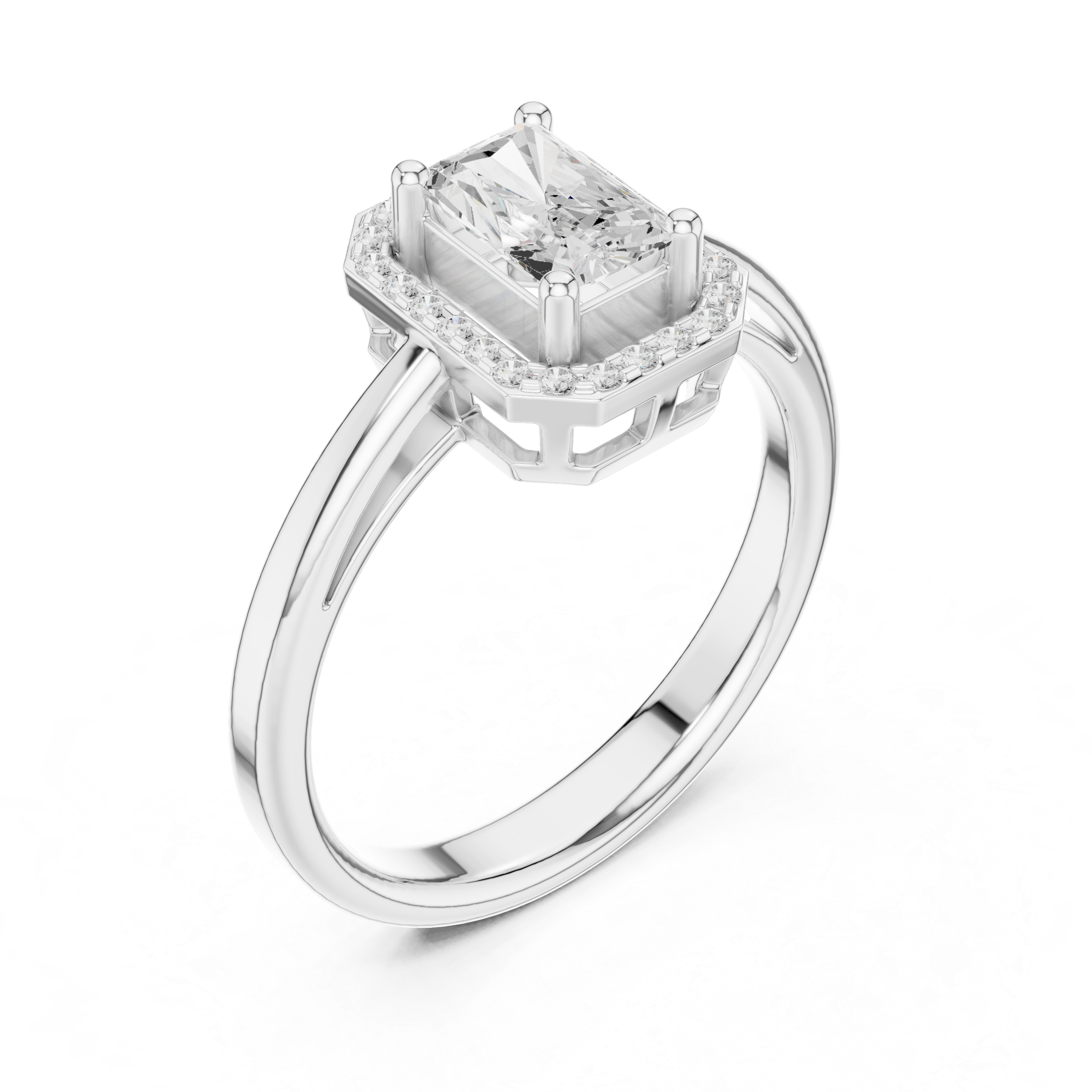 1.12tcw Emerald Lab Grown Diamond Engagement Ring | Halo & Pavé | IGI Certified | Custom Gold