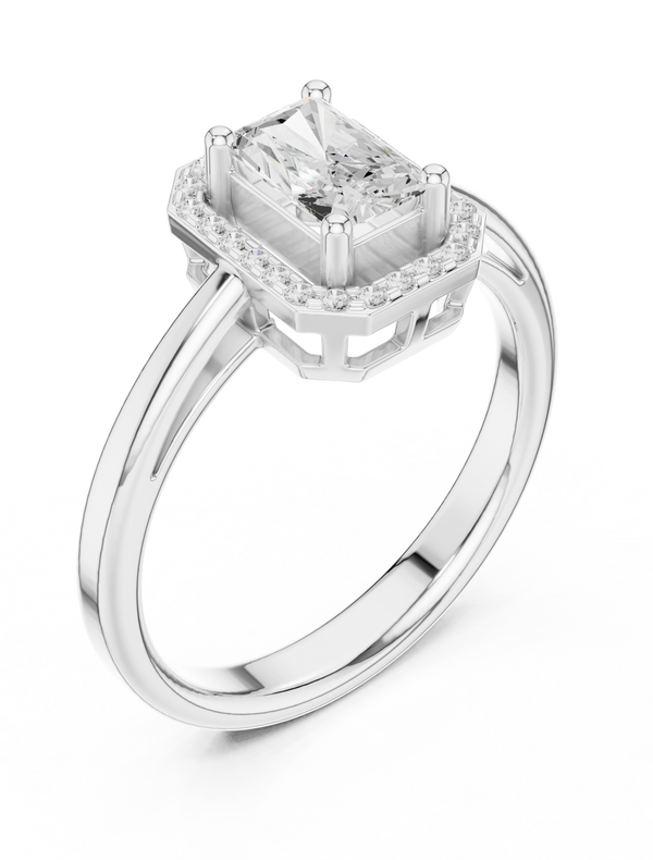 1.12tcw Emerald Lab Grown Diamond Engagement Ring | Halo & Pavé | IGI Certified | Custom Gold