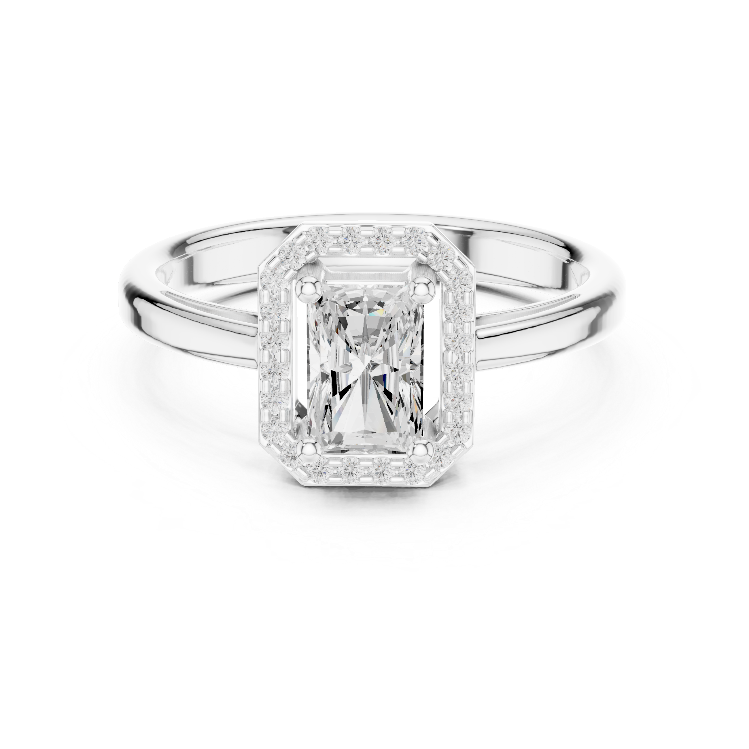1.12tcw Emerald Lab Grown Diamond Engagement Ring | Halo & Pavé | IGI Certified | Custom Gold