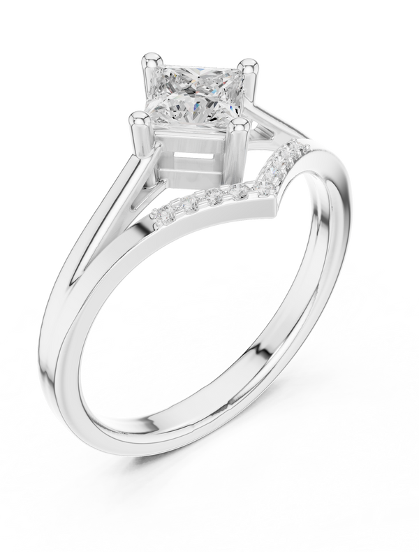 Princess Lab Grown Diamond Engagement Ring | Pavé | IGI Certified | Custom Gold