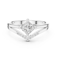 Princess Lab Grown Diamond Engagement Ring | Pavé | IGI Certified | Custom Gold