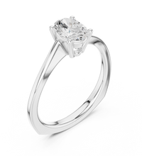 1.00tcw Oval Lab Grown Diamond Engagement Ring | 4 Claw Cathedral | IGI Certified